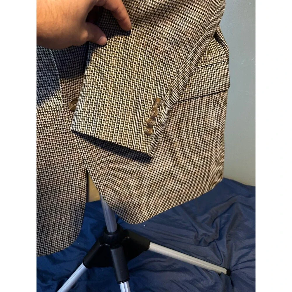 Vtg Ralph Lauren Blazer 42r Wool Beige Brown Perfect Condition